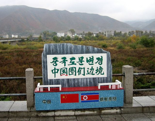 Border between North Korea and China.