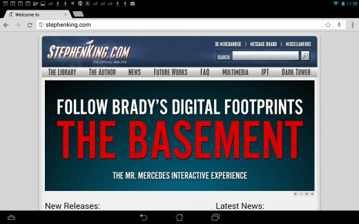 Stephen King's website. 