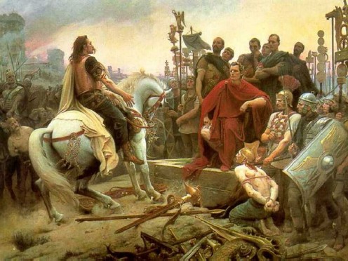 Vercingetorix's surrender to Caesar