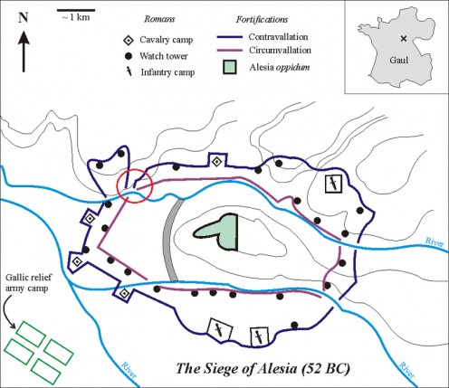 Siege walls for the Battle of Alesia