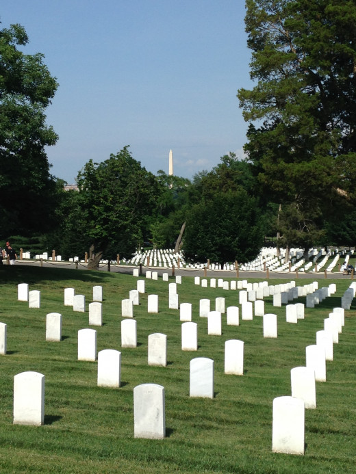 THE RESTING PLACE OF THOSE WHO DIED PROTECTING AMERICA -- ARLINGTON NATIONAL CEMETARY, WASHINGTON D.C.