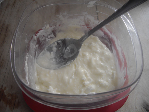 Mix the cream cheese with the confectioner's sugar, milk, and vanilla extract