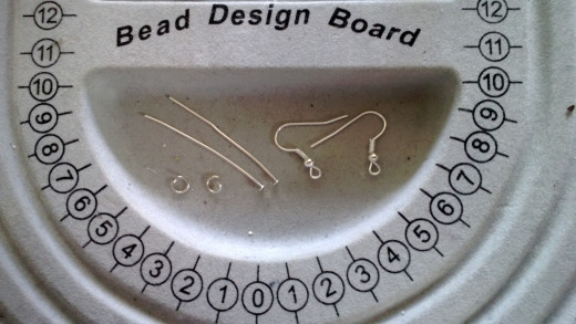 Two headpins, two jump-rings, to earring wires