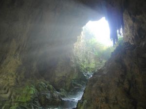 The opening into a large cave