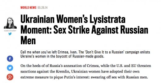 Ukrainian Women’s Lysistrata Moment: Sex Strike Against Russian Men