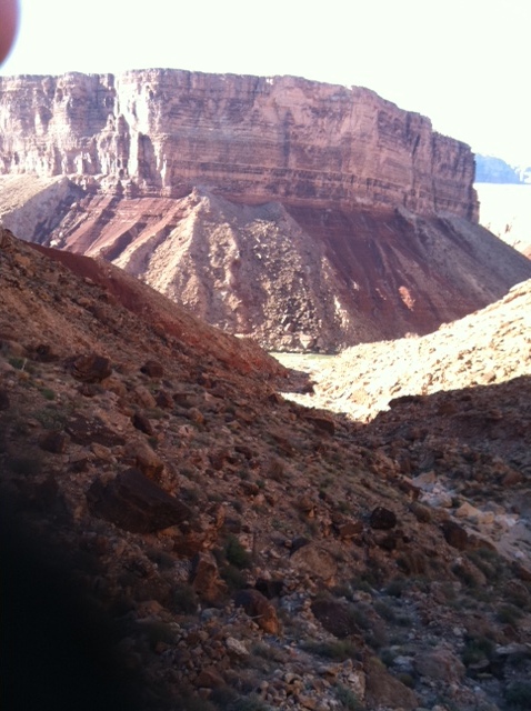 What may be an amazing view at this level in the canyon is also just a portion of what we have to climbing out of.