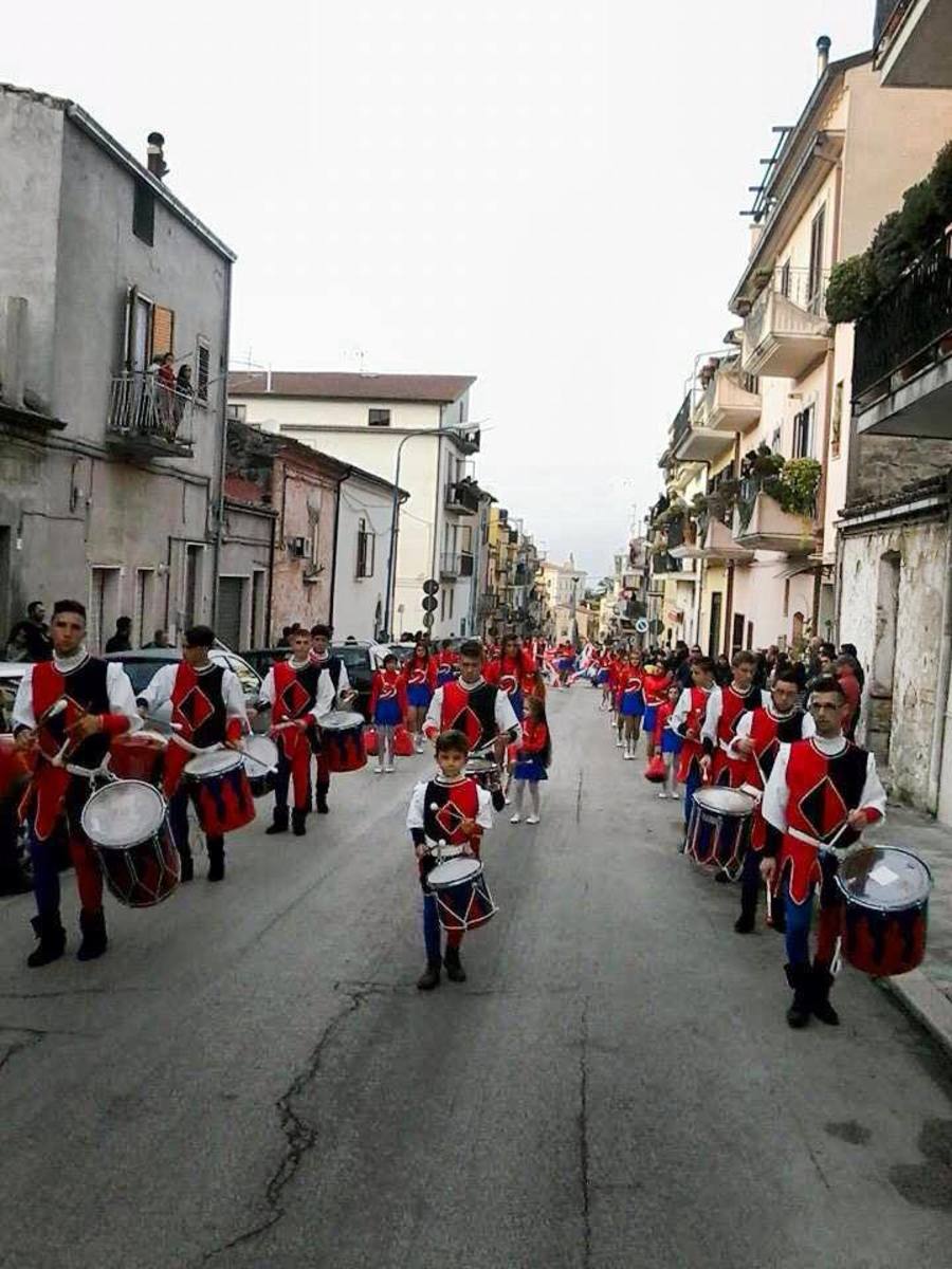 This is a parade playing music around town, this will go on for for a few days before the three days feast starts; usually the feast starts on Saturday and ends at midnight on Monday.  This is how we would like to remember the town we came from.  