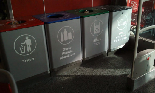 Recycling bins now including an extra for electronics