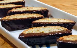 Biscotti dipped in chocolate