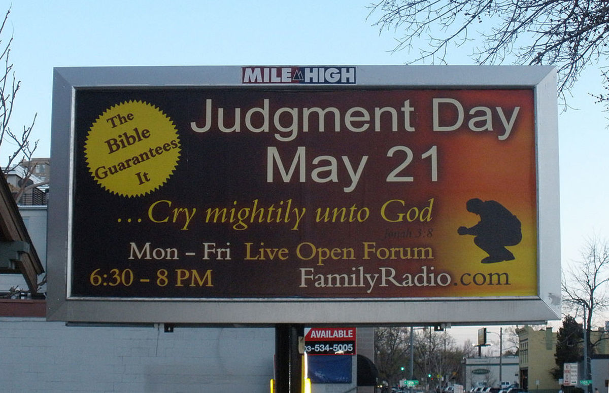 A Family Radio sign in Denver predicting the end of the world on May 21, 2011.
