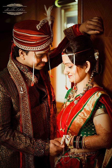 Two people getting married. Indian couple getting married