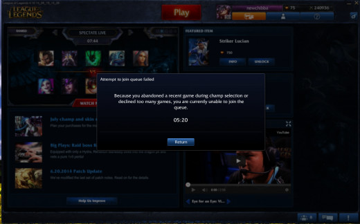 This is what happens when someone dodges a game.