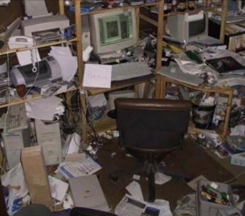 This is your computer without defragmentation. Metaphorically.