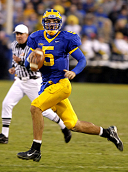 Flacco on the run.  Photo by Mark Campbell (henshots.com)