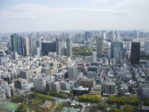 Here you can see many of Tokyo's tall skyscrapers