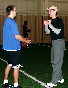 Flacco gets some pointers from Scott Brunner. (nydailynews.com)
