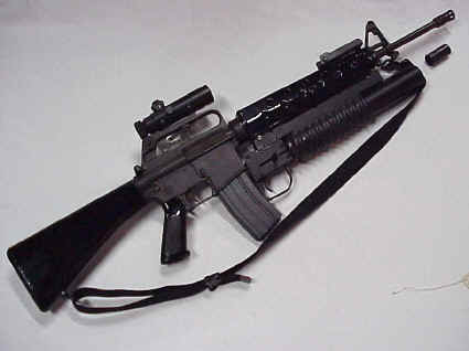 A modified version of the AR-15 aka civilian M-16