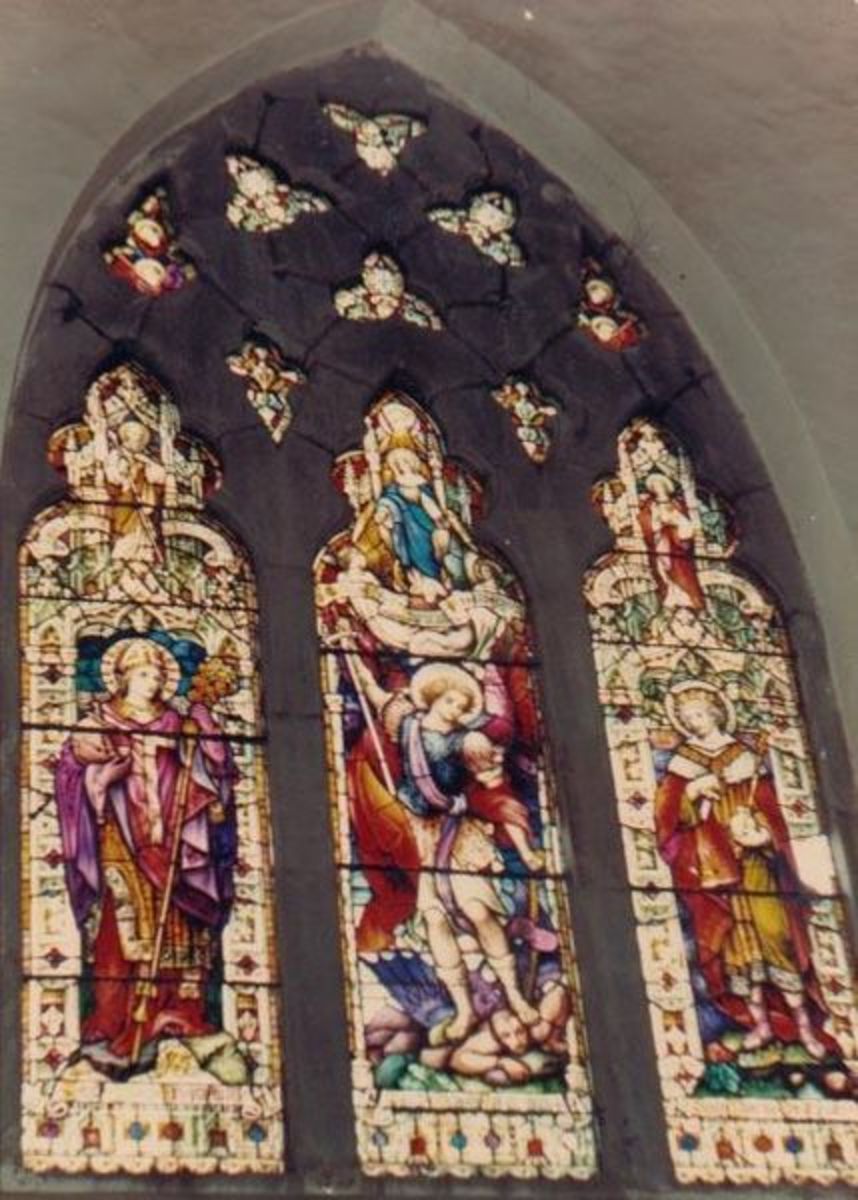 Stained Glass windows at St. Michael's Catholic Church Shimla