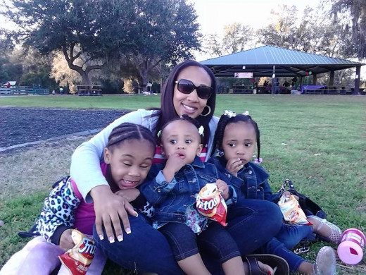 Camille, with her step daughter and two daughters Mia & Selah