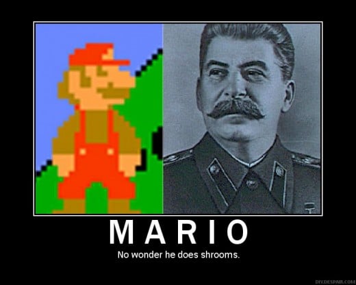 Eerie How Similar Mario and Stalin (the Soviet Dictator) Look. Combine This WIth That Red Star Flag and... Wow.