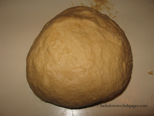 After three minutes, the dough will completely combine and is soft and pliable.  