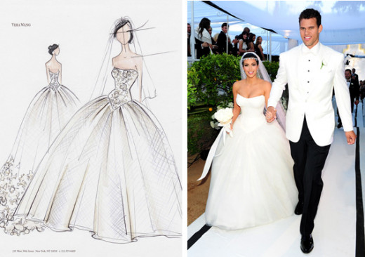 Kim Kardashian in Vera Wang wedding dress