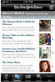 One of the most downloaded news apps for iPhone 3g