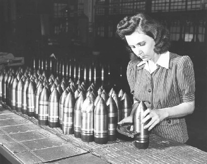 Many women joined the workforce to help meet the material demands of World War 2.