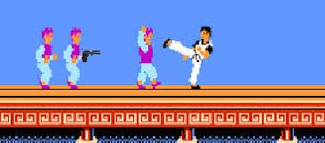Let's see you get past that gun Mr. Kung Fu master. Hah. All that kicking and punching ain't gonna do crap now, man. Bet you wish you hadn't killed all his friends!