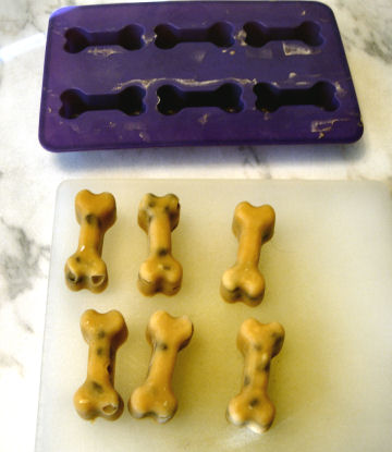 Sweet potato/yogurt/kibble frozen treats. 