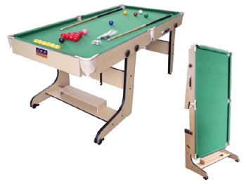 folding leg pool table with wooden legs,  ote vertical design