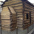 RECREATION OF LINCOLN'S CABIN WHEN HE WAS A BABY, LOCATED IN LINCOLN MEMORIAL - SIDE VIEW