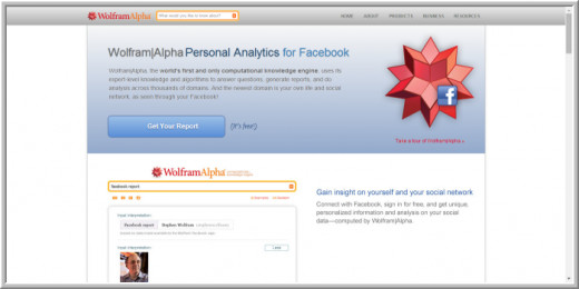 Screenshot of Facebook profile analyzer-Wolfram|Alpha