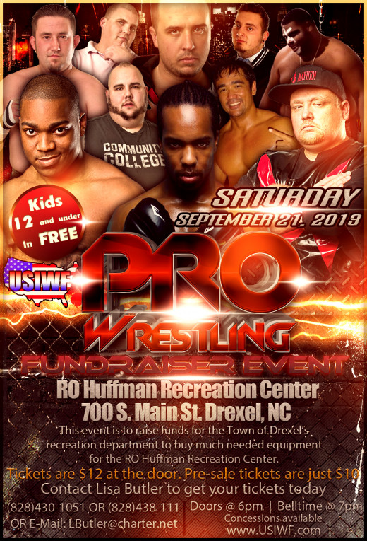 A promotional poster for an independent professional wrestling event in North Carolina.