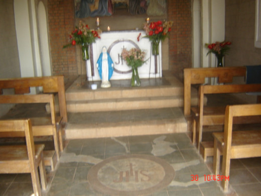 The Churche's interior, at maximum hold 12 worshipers