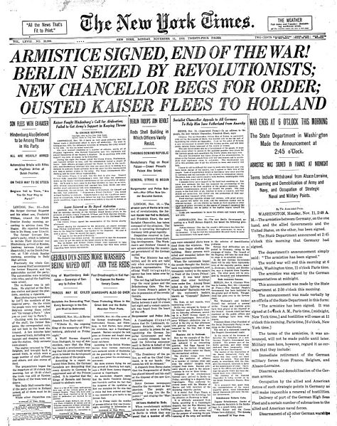 On the eleventh hour of the eleventh day of the eleventh month 1918 the Armistice was signed bringing an end to hostilities.