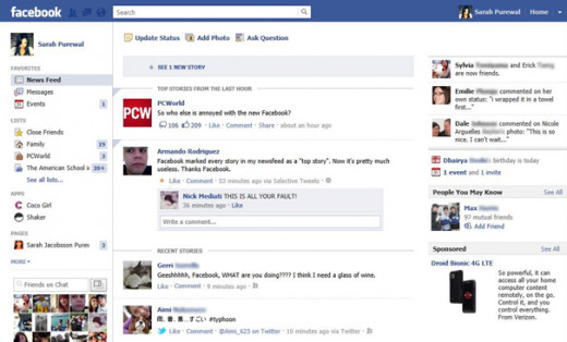 Facebook's News Feed design as of 2014