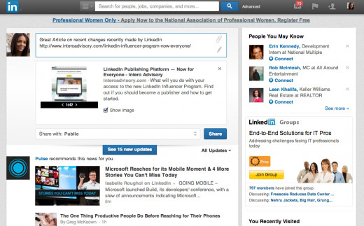 LinkedIn's design as of 2014