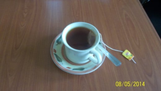 A cup of black tea.