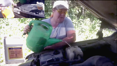 Checking engine coolant levels and adding water or antifreeze is a task that can be done with little difficulty.