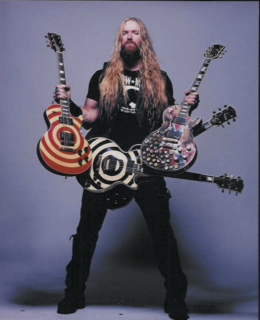 Guitar gladiator Zakk Wylde and some of his battle axes.