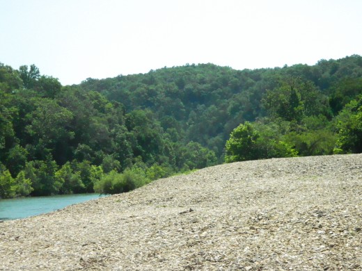 One of the many gravel bars along the river