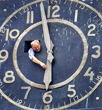 Changing clocks for daylight savings time. Some people think they lose time, others think they gain time.