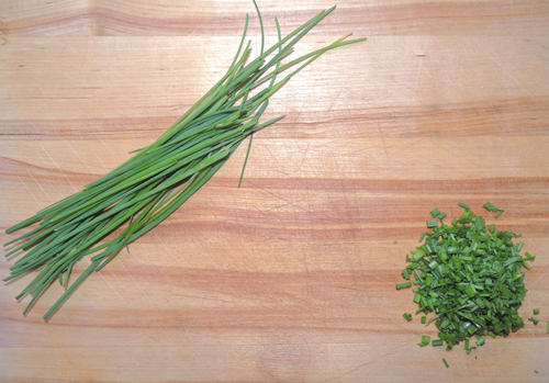 Chives minced--left to right
