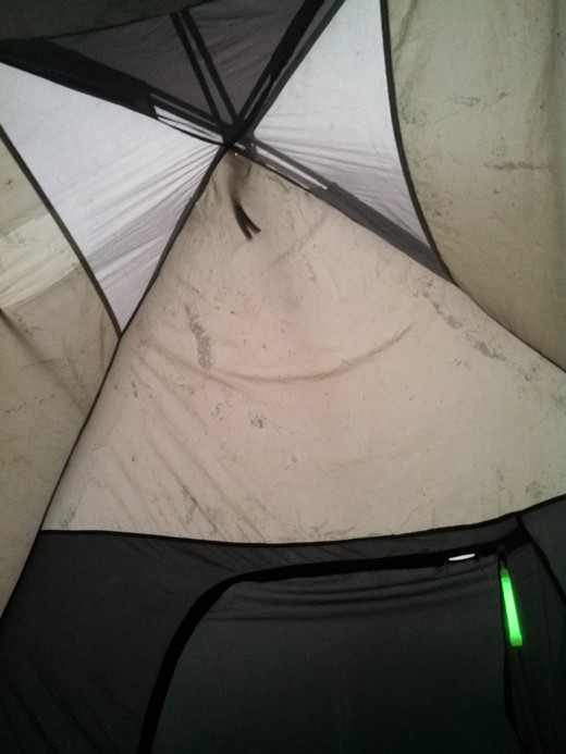 Our first night camping had us trapped in our tent for hours as it poured outside.