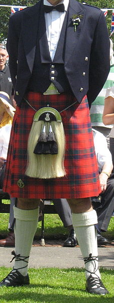 The Sgian Dubh is a small dagger typically worn in the sock, you wear it on the same side as your prominent hand.