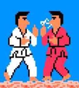 In Karate Champ, the goal was to flip the other player the bird and smoke a lot of cigarettes. If you flipped off the other player then kicked him in the nuts, you basically won by default. Take that crap out of your NES and slap in Contra. Please.