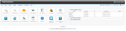 Joomla Dashboard