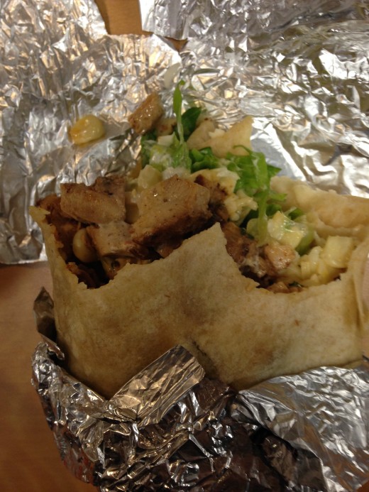 A chicken burrito to make you hungry!
