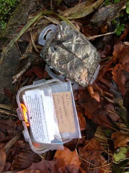 Picture of a Traditional Cache, Opened
